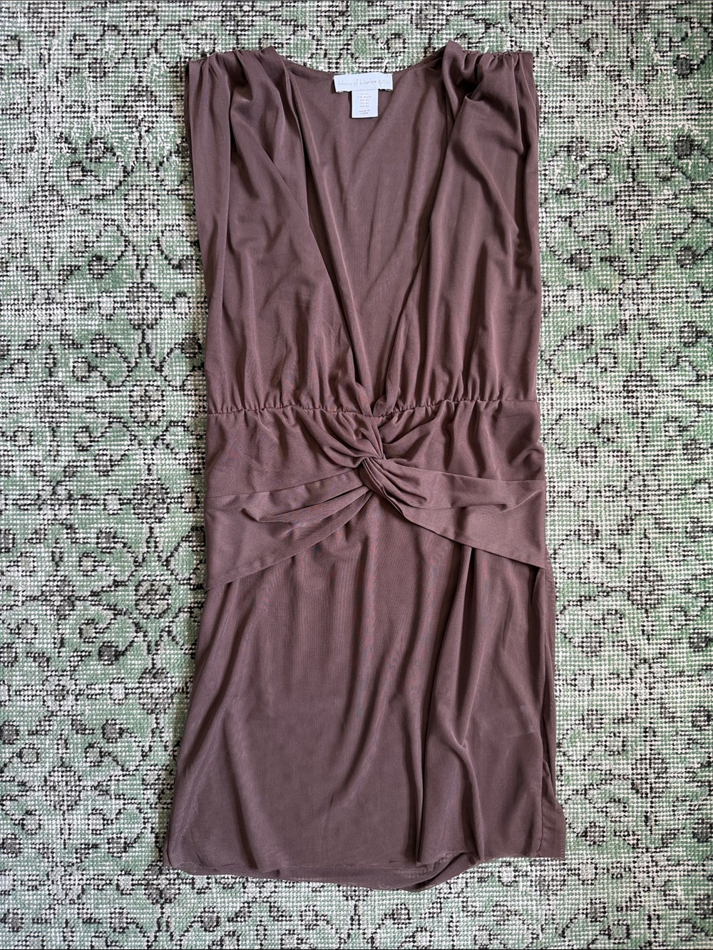 House of Harlow 1960 Brown Twist-Front Swim Coverup